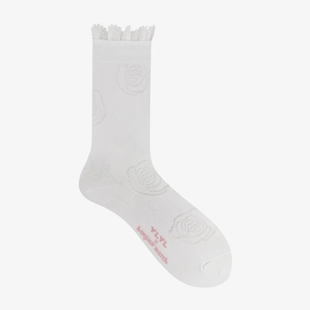 Rosy-rose socks, CREAM