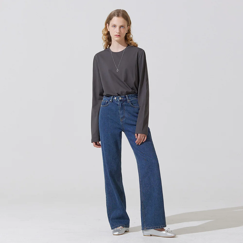 Youth two button denim pants - blue