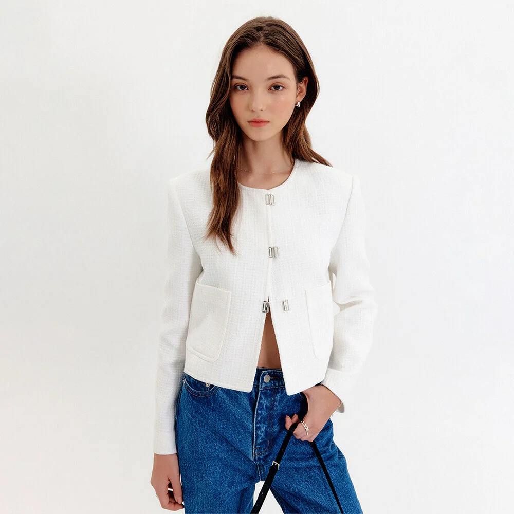 Ella 粗花呢 外套_象牙色 / ELLA TWEED JACKET_IVORY