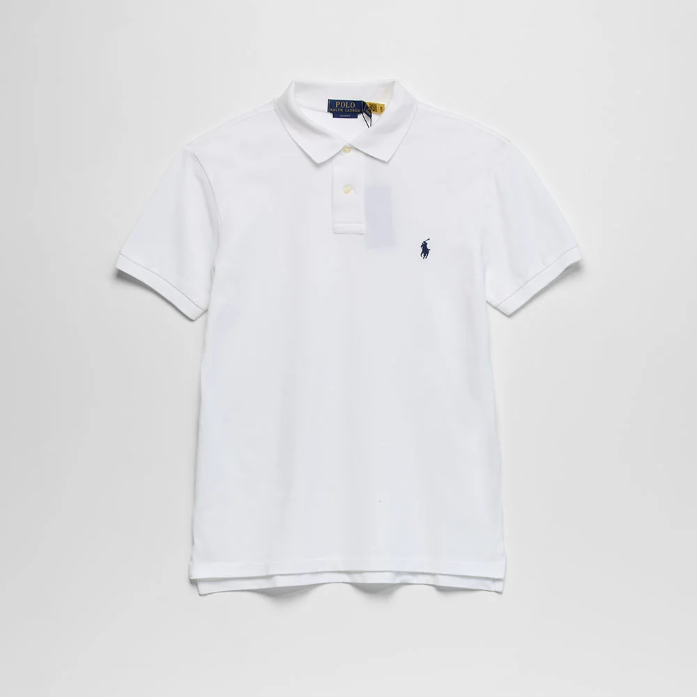 修身版型 網眼 Polo 襯衫 (WHITE)
