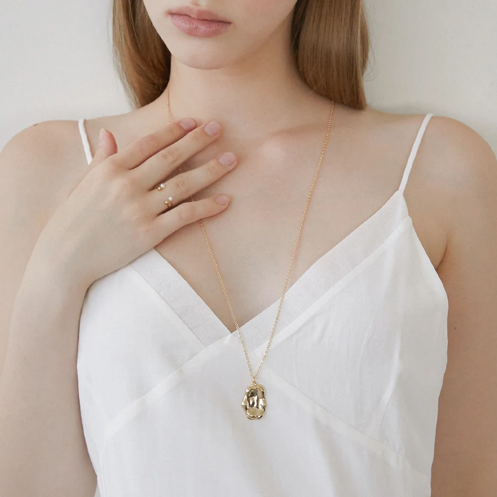 atypical frame pendant necklace (N040_gold)