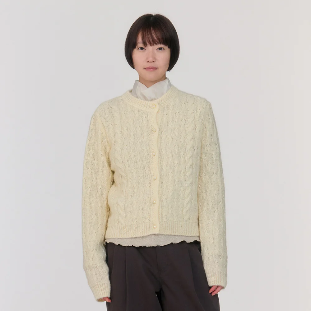 Anne Mohair Cardigan (Cream)
