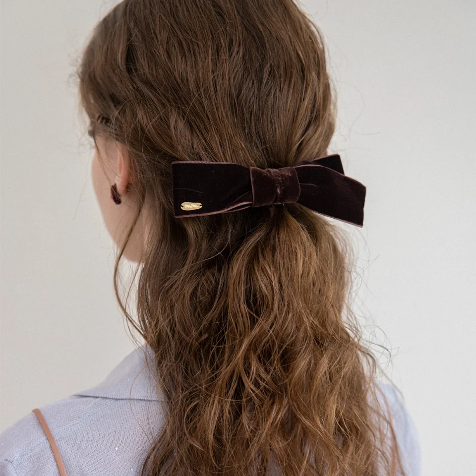 Velvet ribbon knot hairpin (2colors)