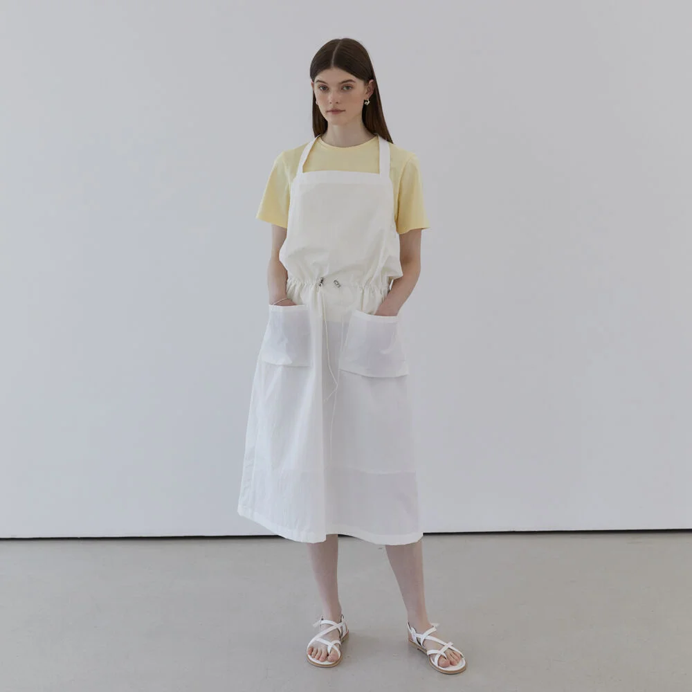 APRON STRING DRESS - WHITE