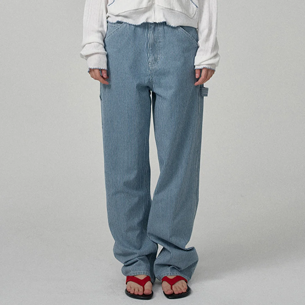 Hickory Striped Carpenter Denim Pants_Blue