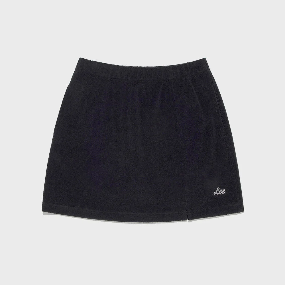 女裝 毛圈布 迷你 半身裙 黑色