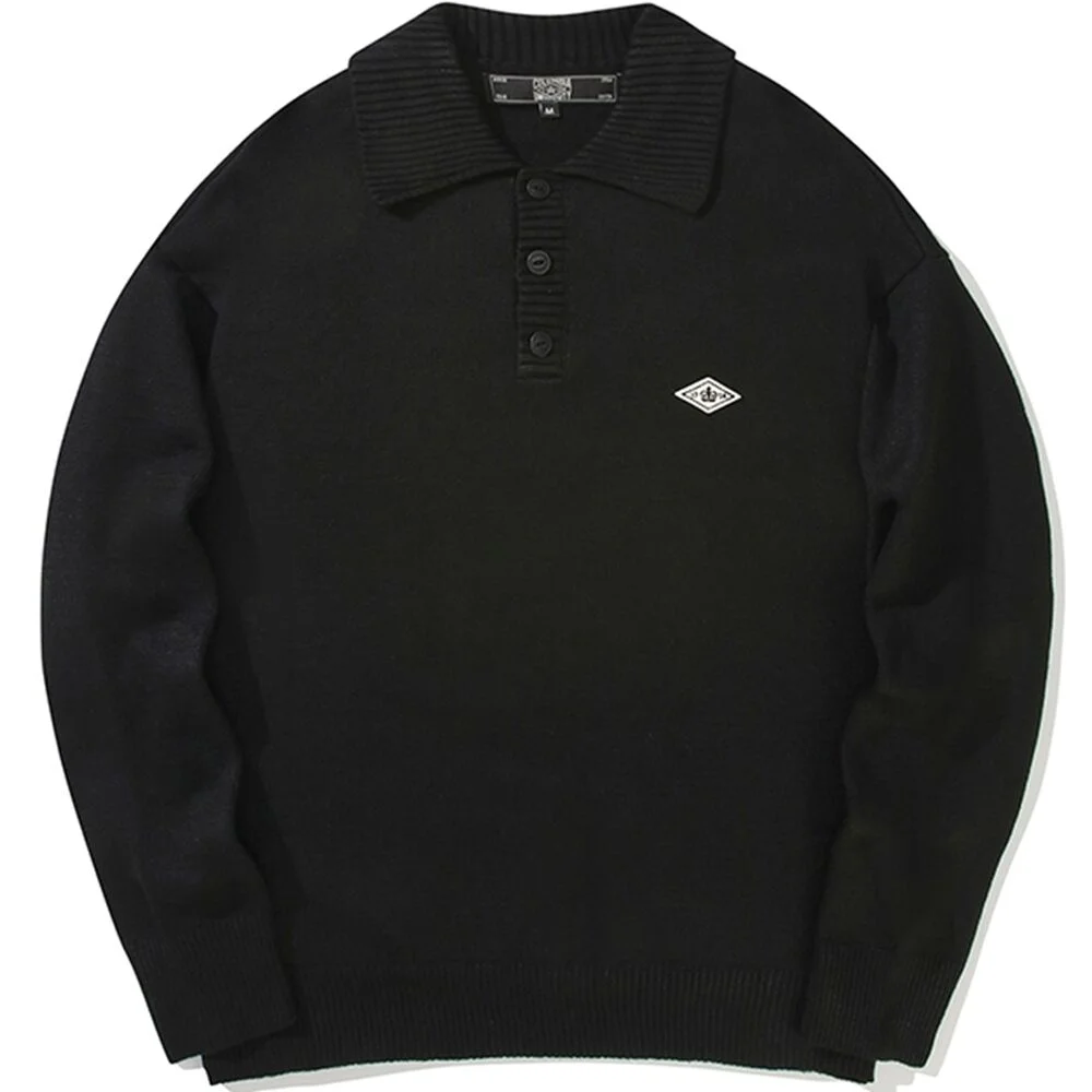1754 CROWN OVER-FIT HALF SWEATER 黑色