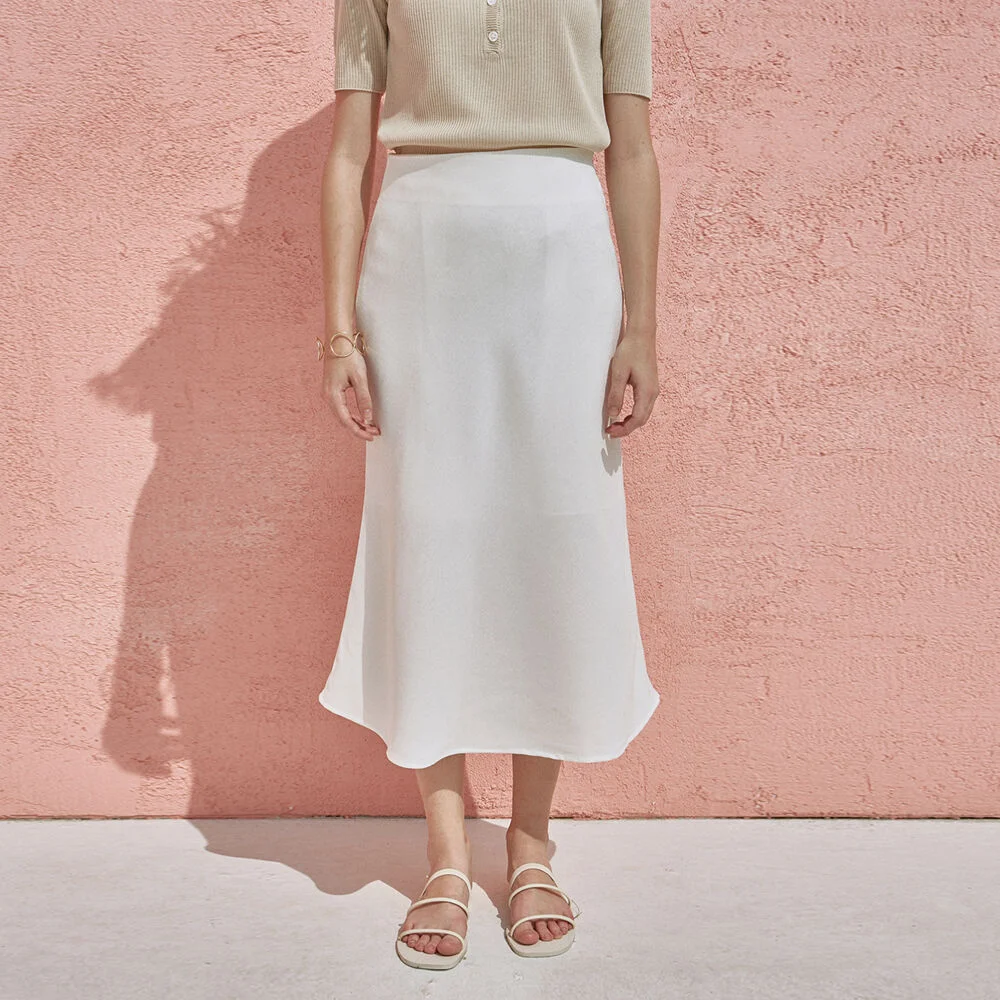MODERN LONG SKIRT_IVORY