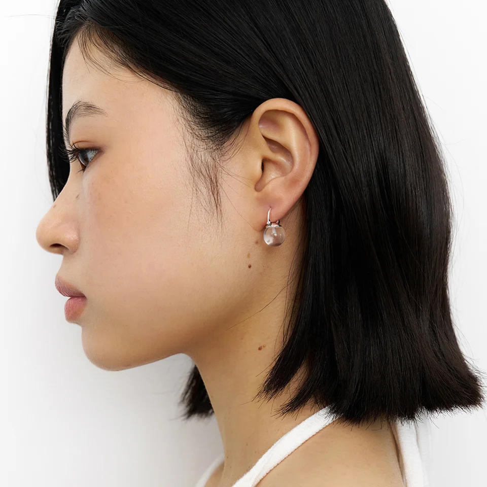 clear ball drop earring