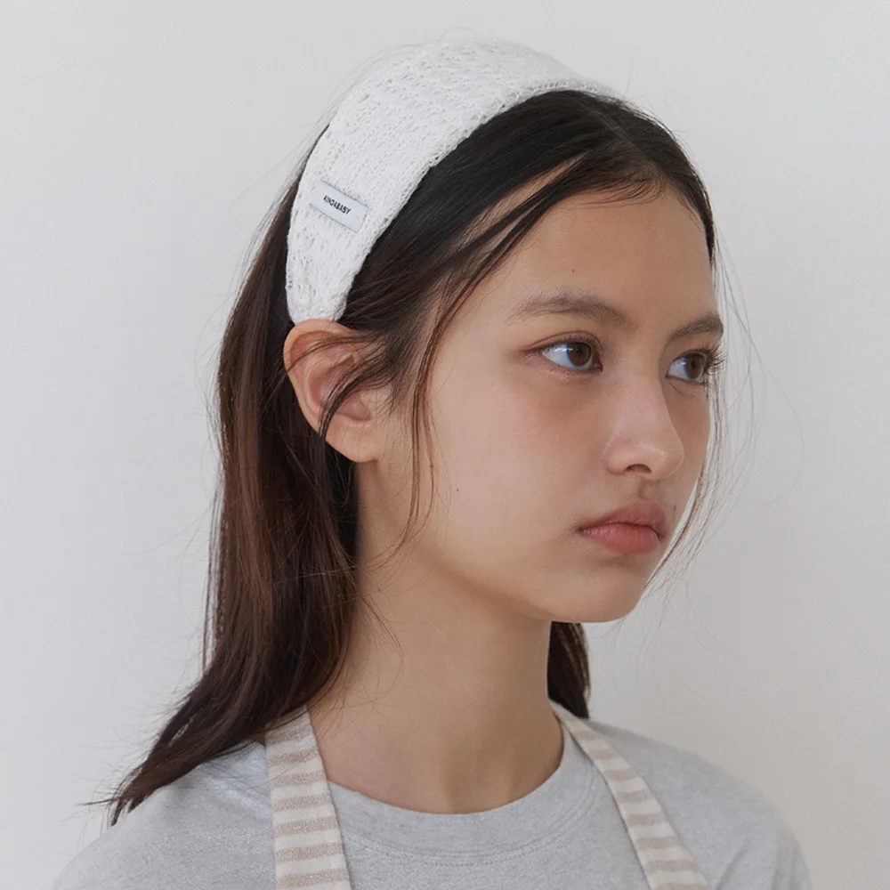 soft knit wide headband - cream