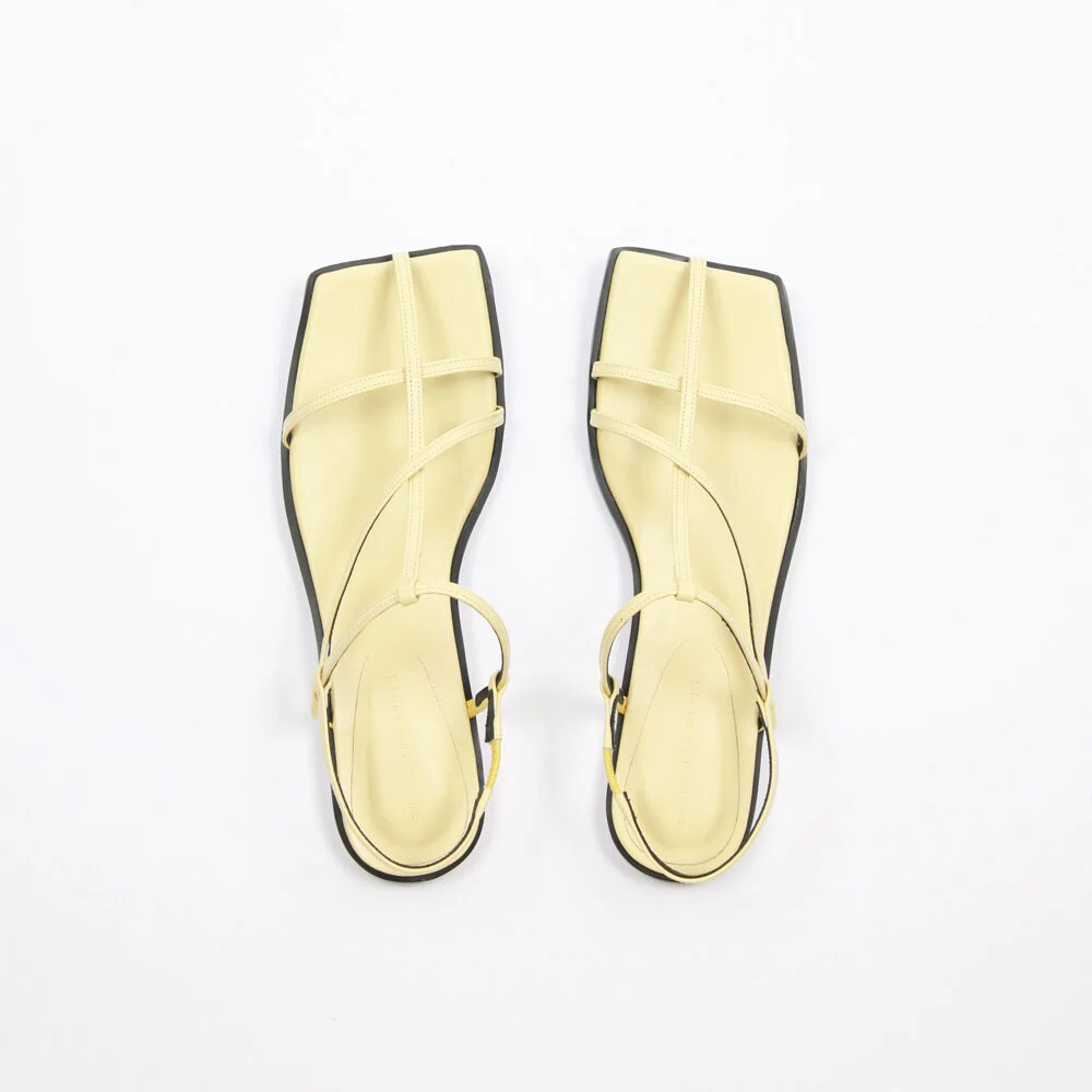 Yves Sandals Leather Lemon Yellow