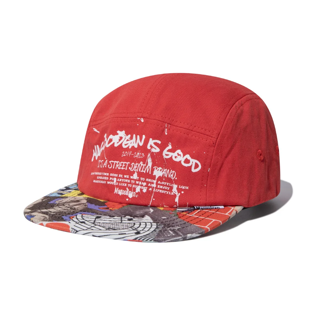 頭飾 9306 拼貼 撞色 紅色 Camp Cap