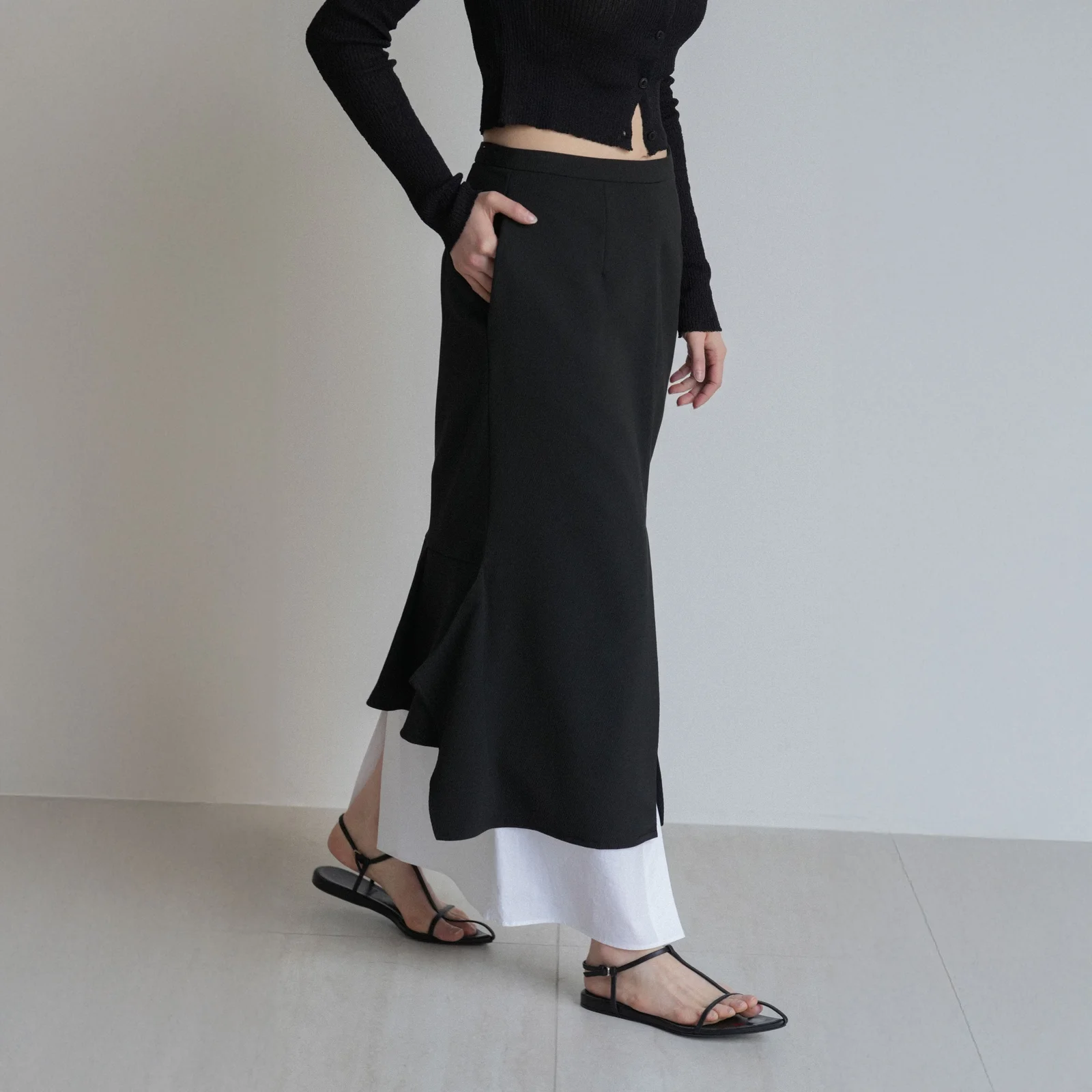 If layered skirt (Black)