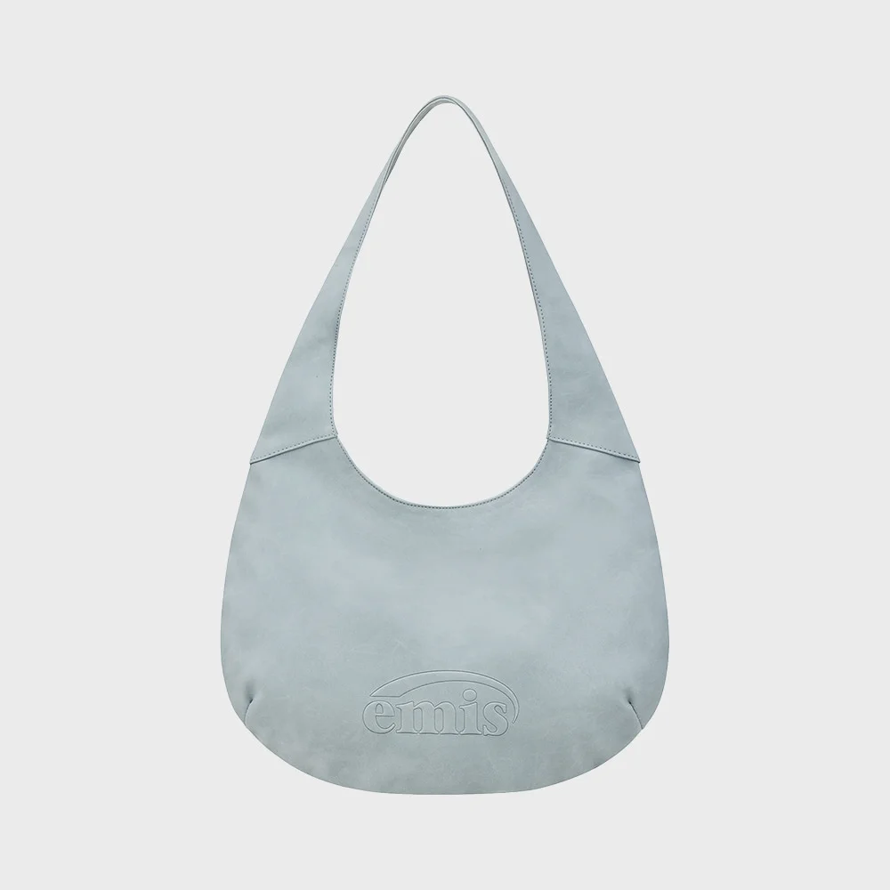 LOGO EMBOSSED SHOULDER BAG-PASTEL BLUE