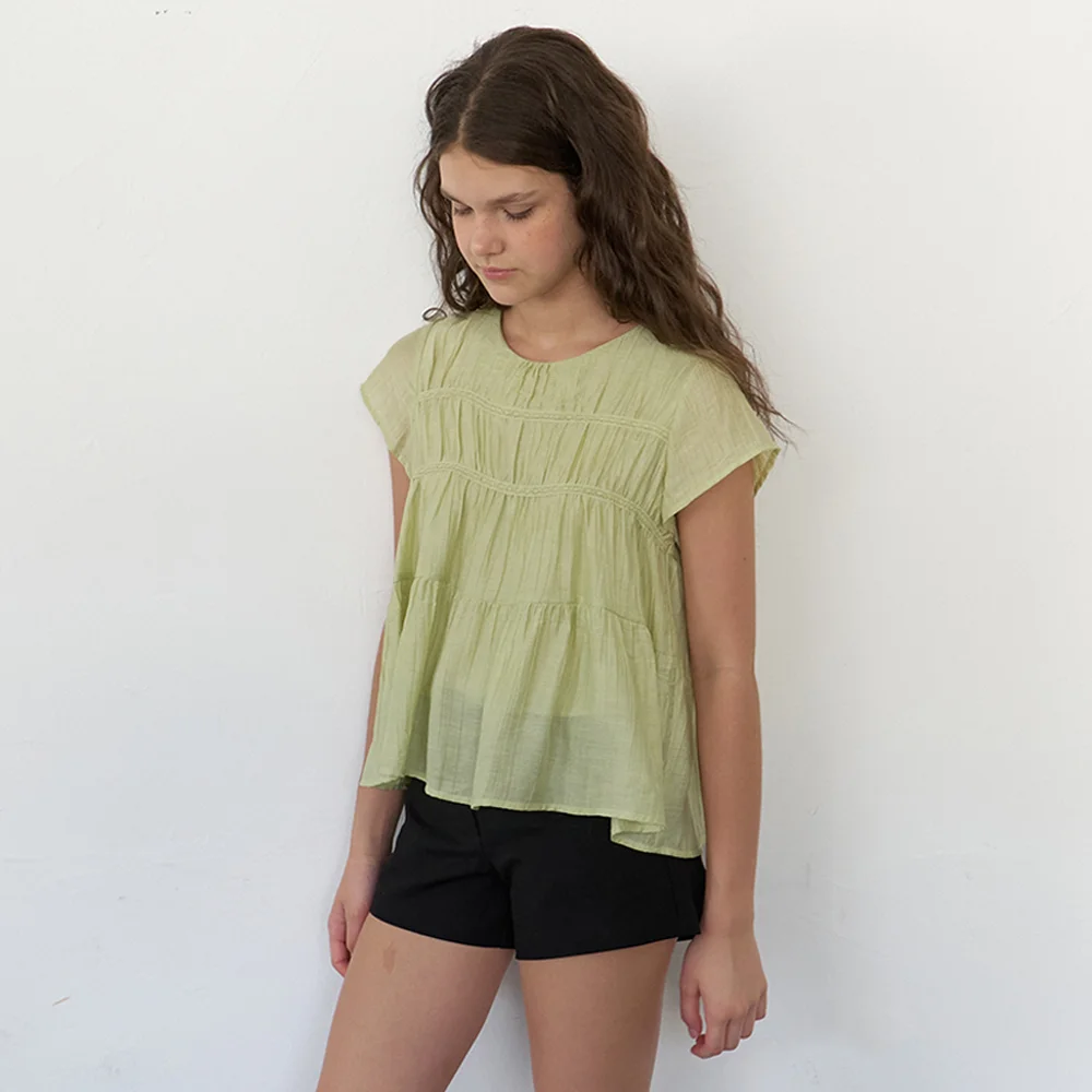 soft lace blouse - soft sage