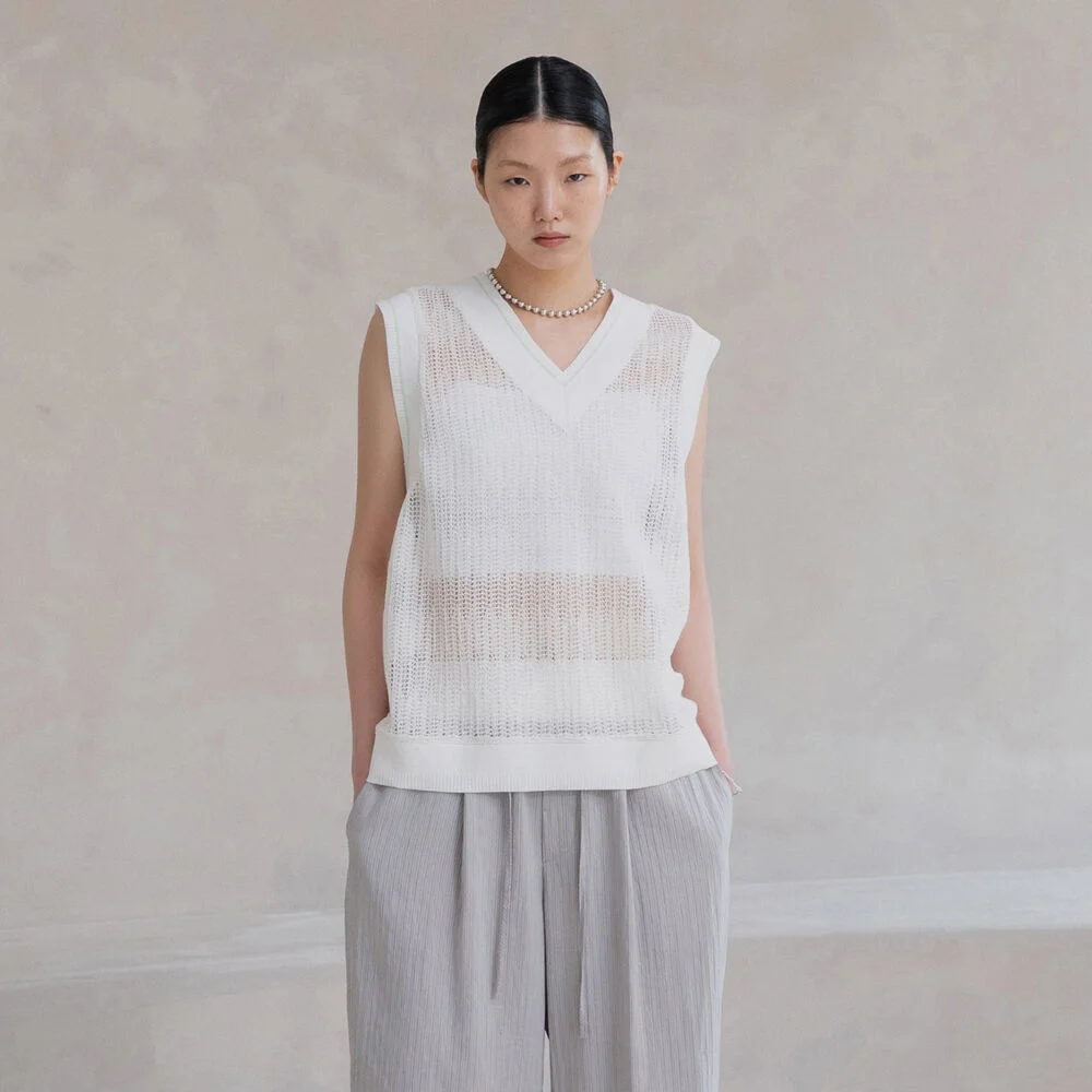 LINE NET VEST / OFF WHITE