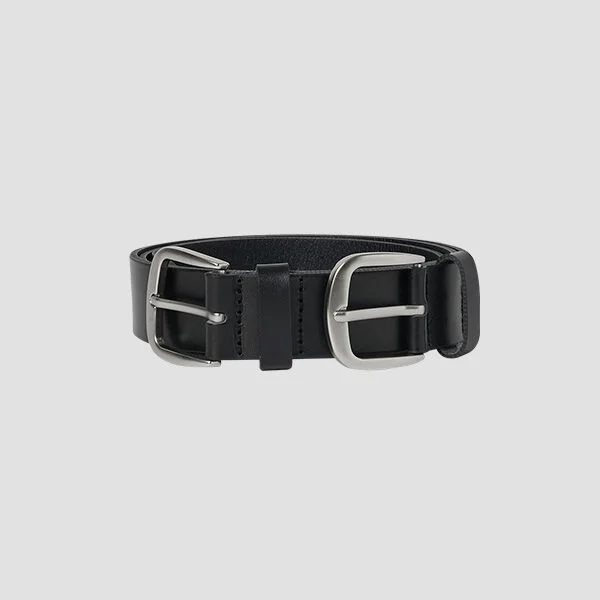 DOUBLE BUCKLE LEATHER BELT
