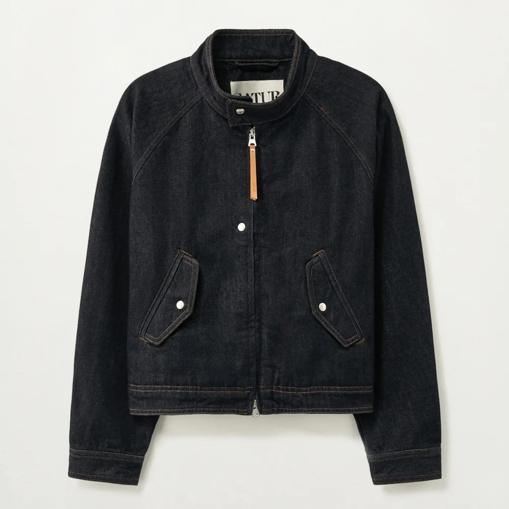 (W) Non-fade 牛仔 Harrington 外套 靛藍