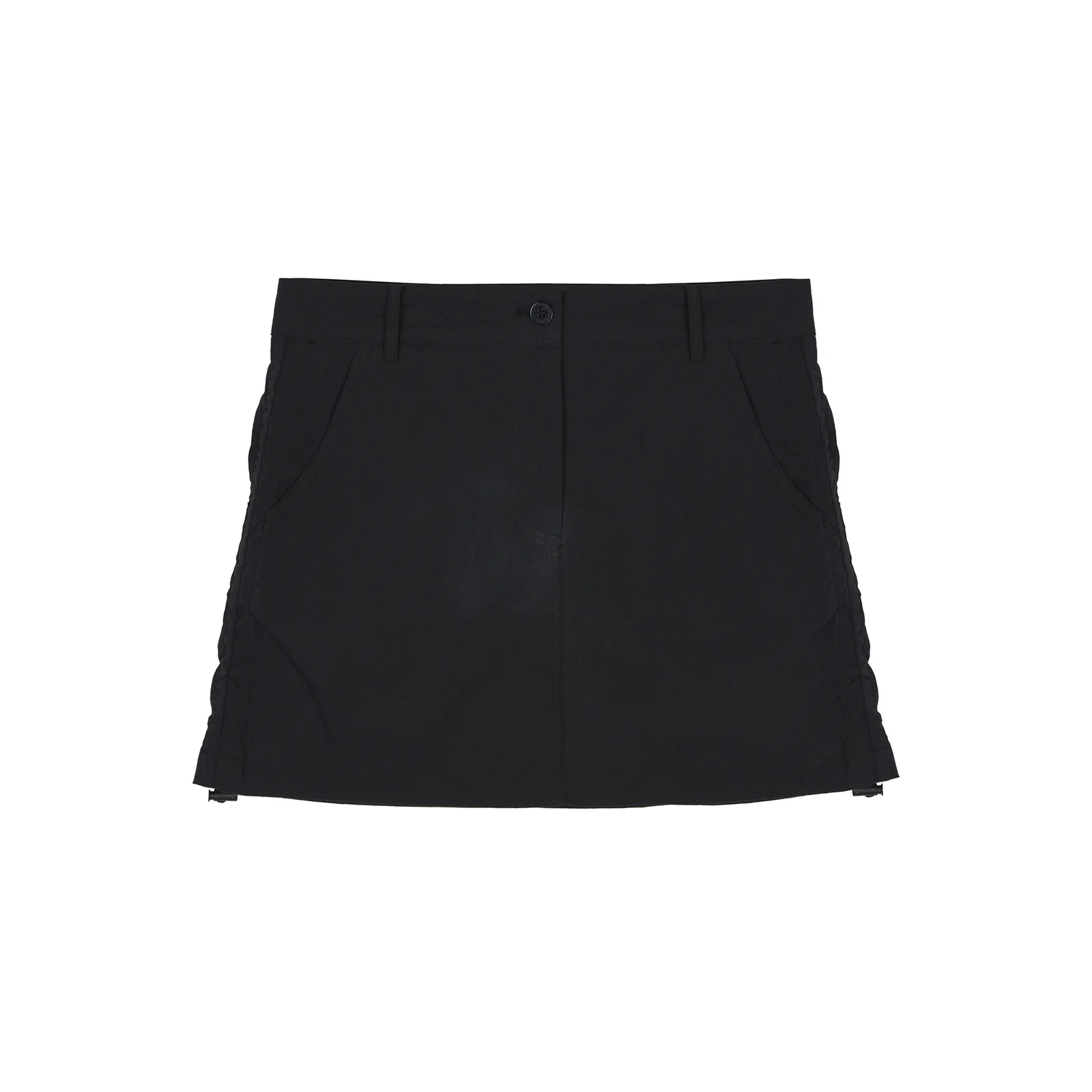 NICOLE SHIRRING MINI SKIRT_BLACK