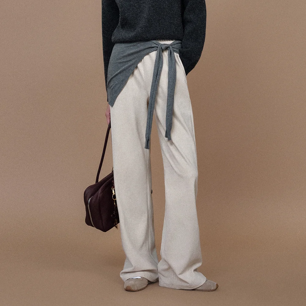 Rohan Ribbed Loose Pants (Beige)