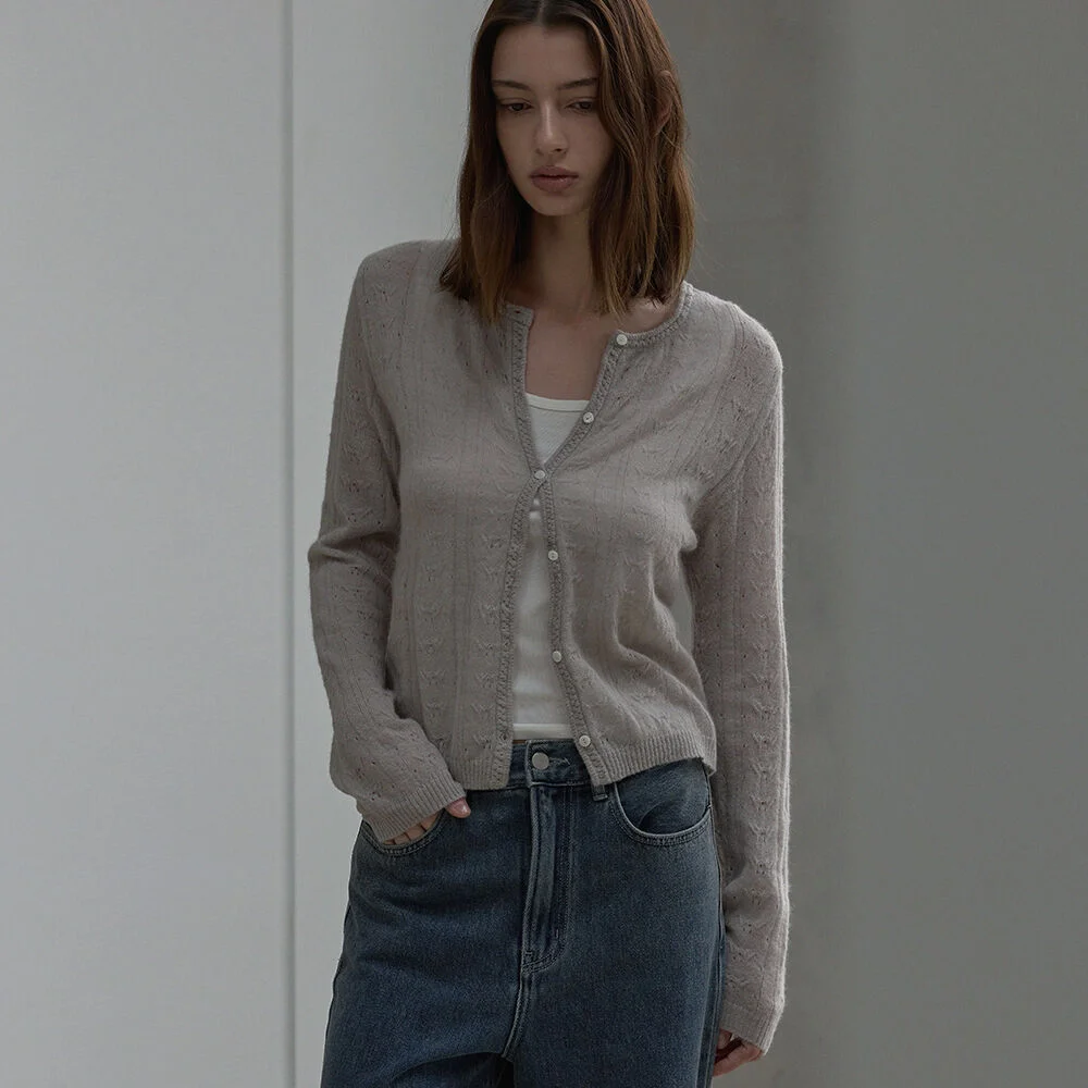 Baby alpaca cardigan - Light grey