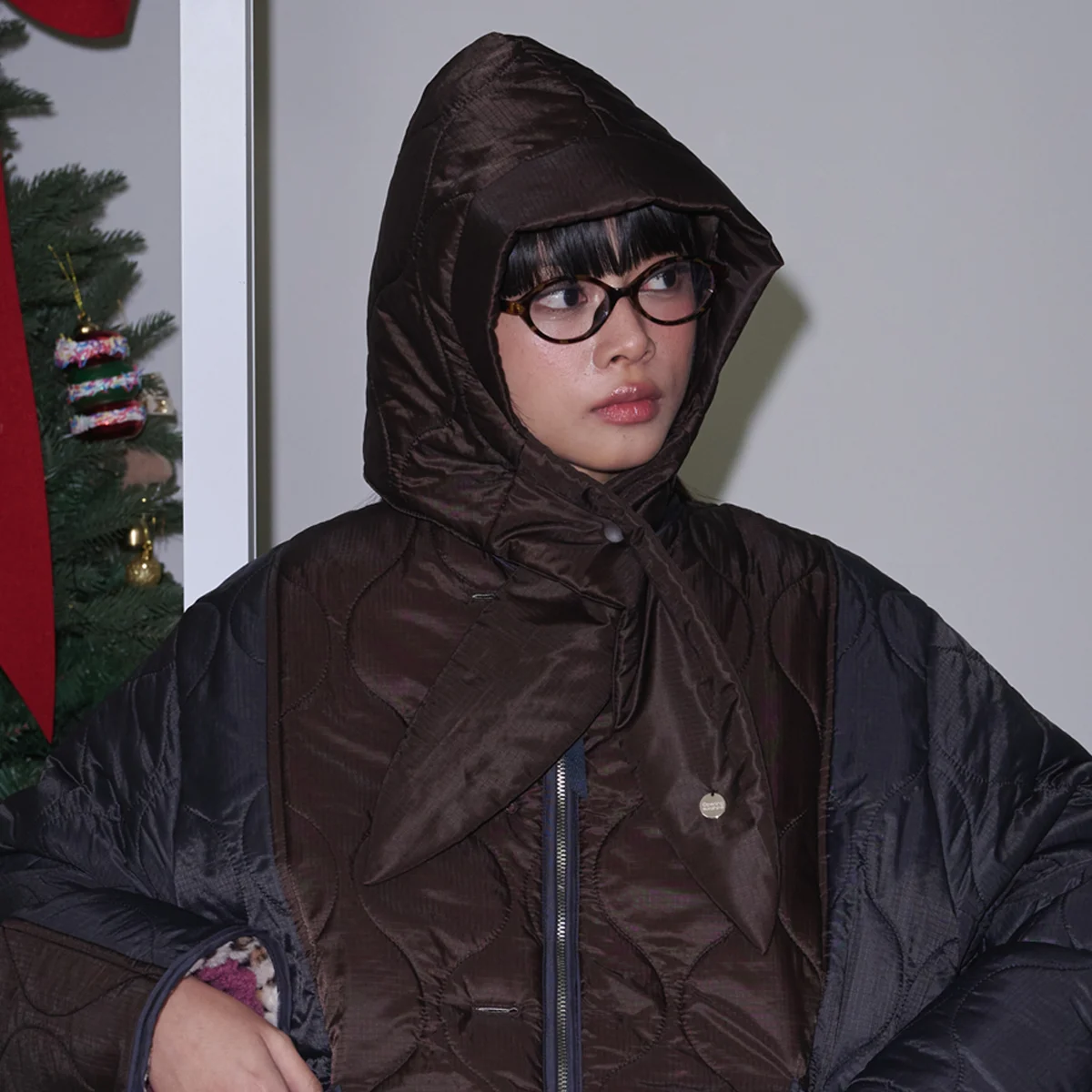 Quilted Padding Balaclava_Brown