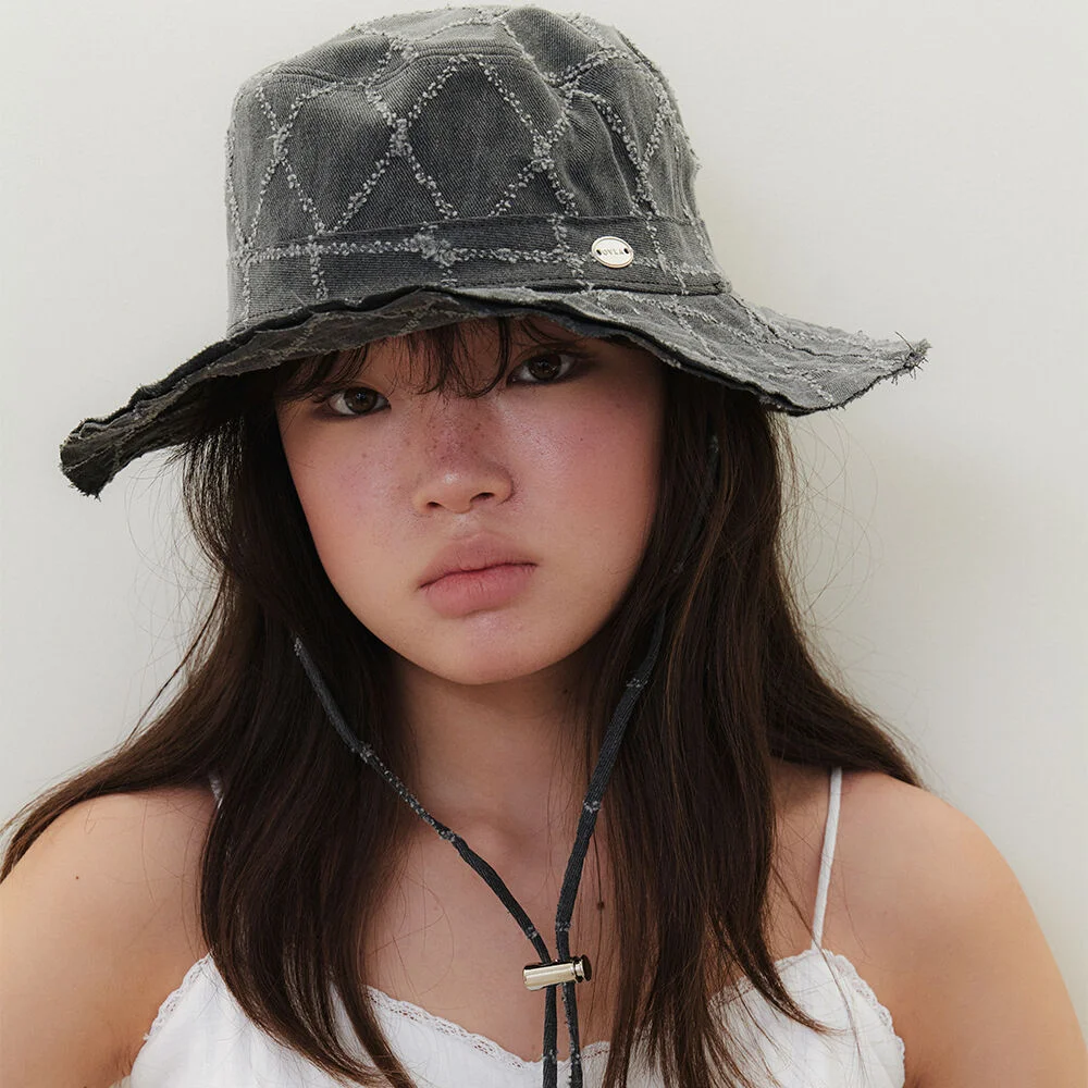 Diamond damage safari hat_charcoal HA050
