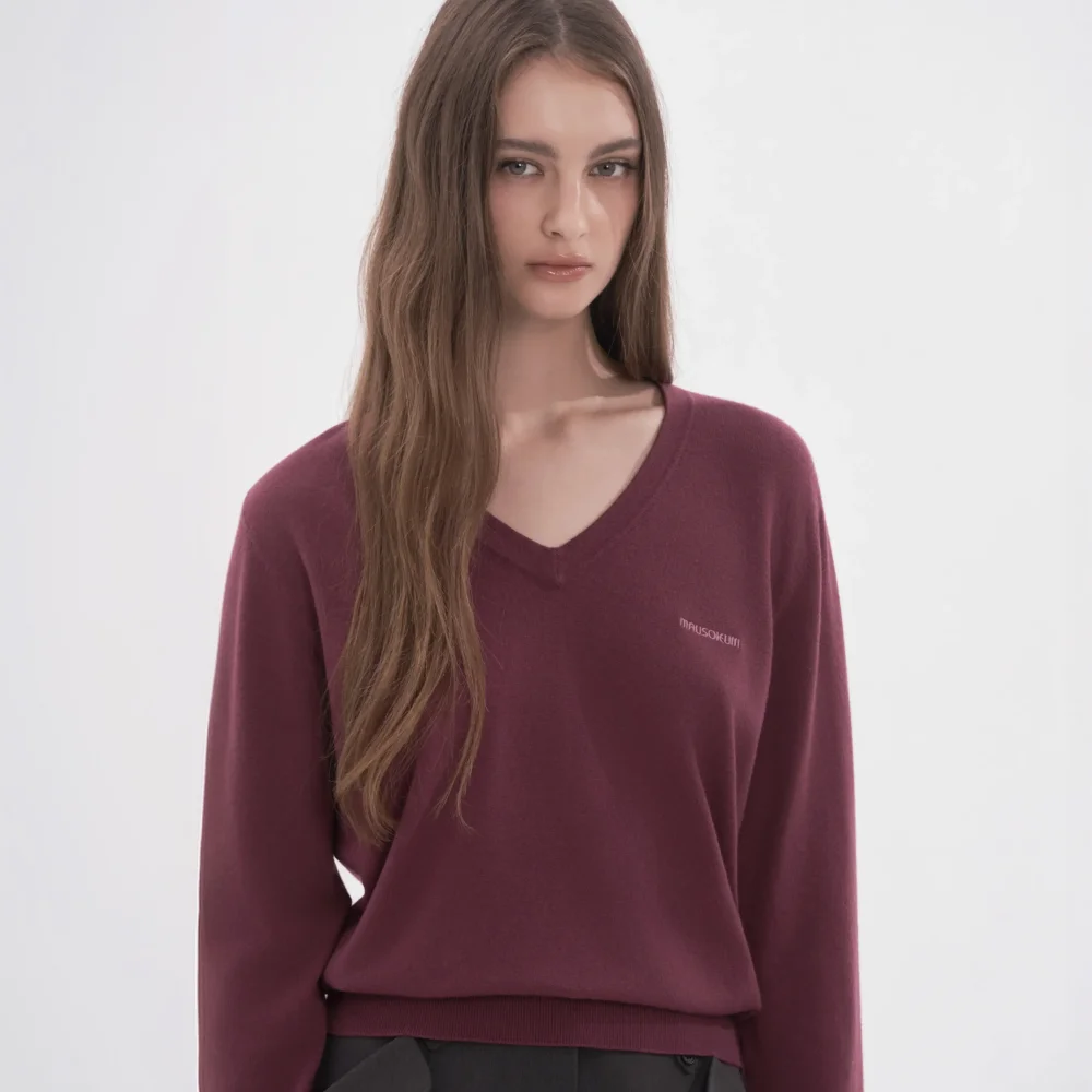Mausoleum Classic V-Neck Knit - Purple