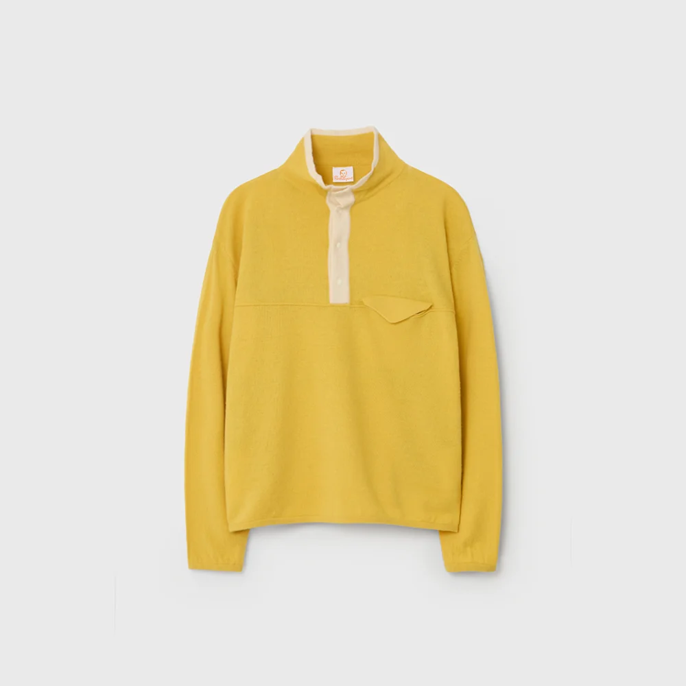 CASHMERE SNAP PULLOVER KNIT (YELLOW)