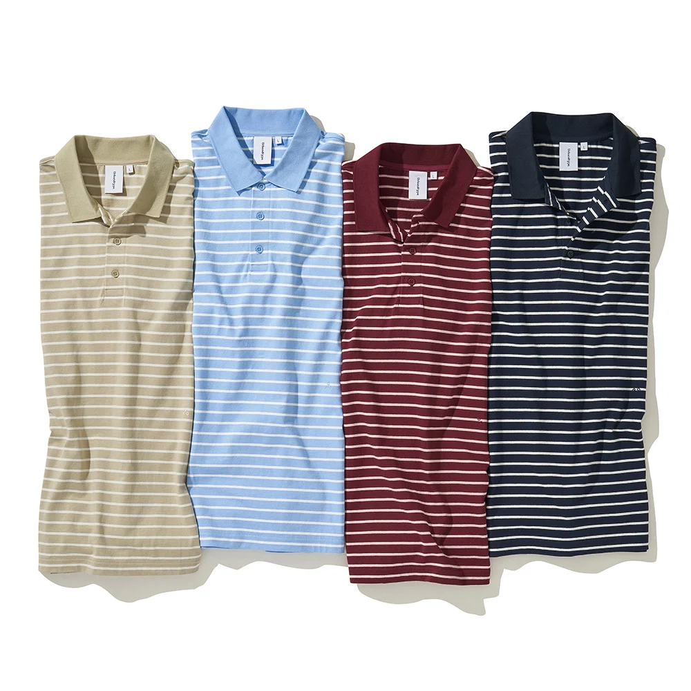 巴黎 條紋 長袖 Polo T恤_4color