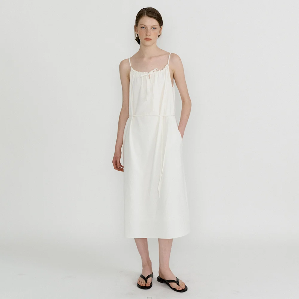 Rodi Shirring Dress (Ivory)