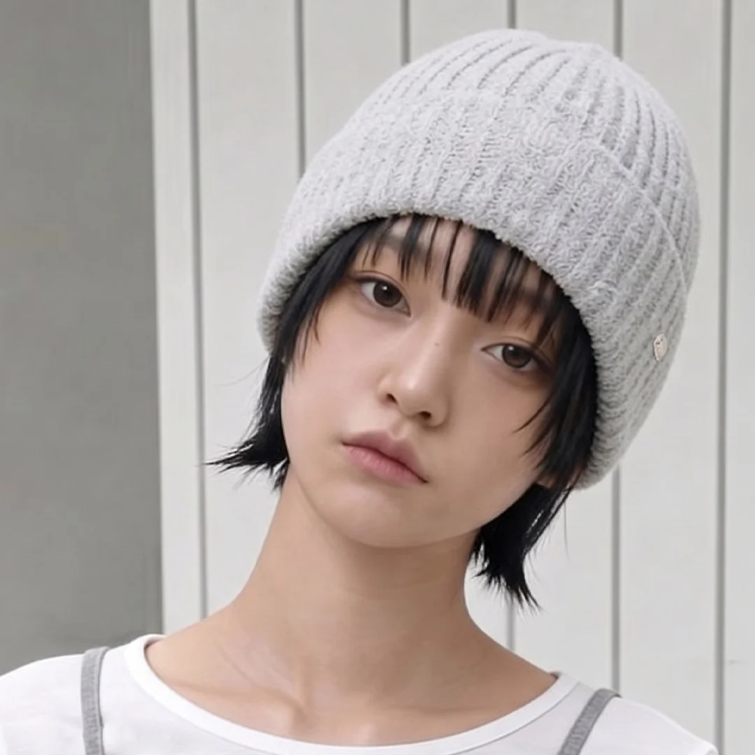 麻花 Pop 色 純棉 貝母 標籤 四季 夏季 冷帽 STICK RIB BEANIE / POP COTTON / MELANGE SKY