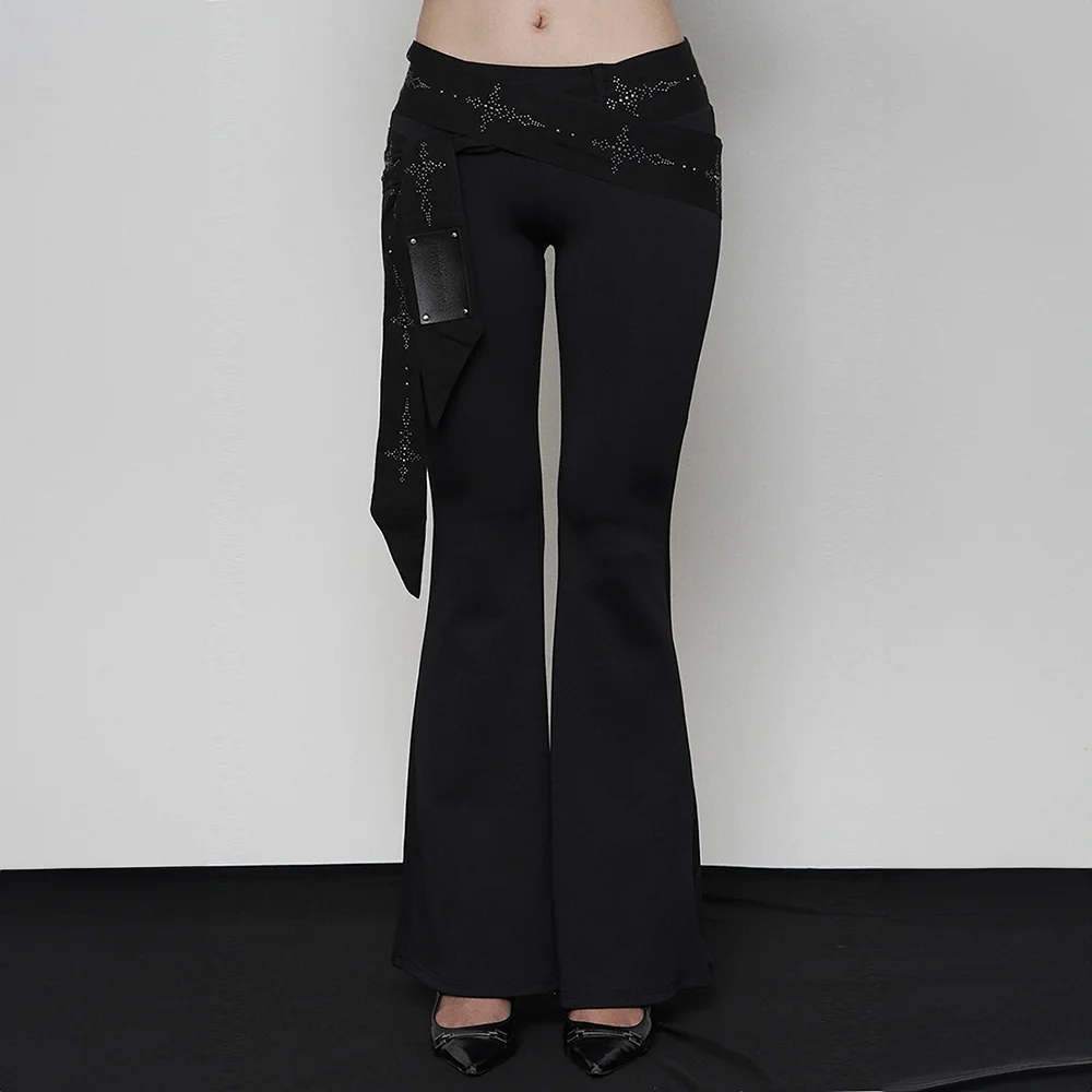 Western Long Belt Leggings Bootcut Pants
