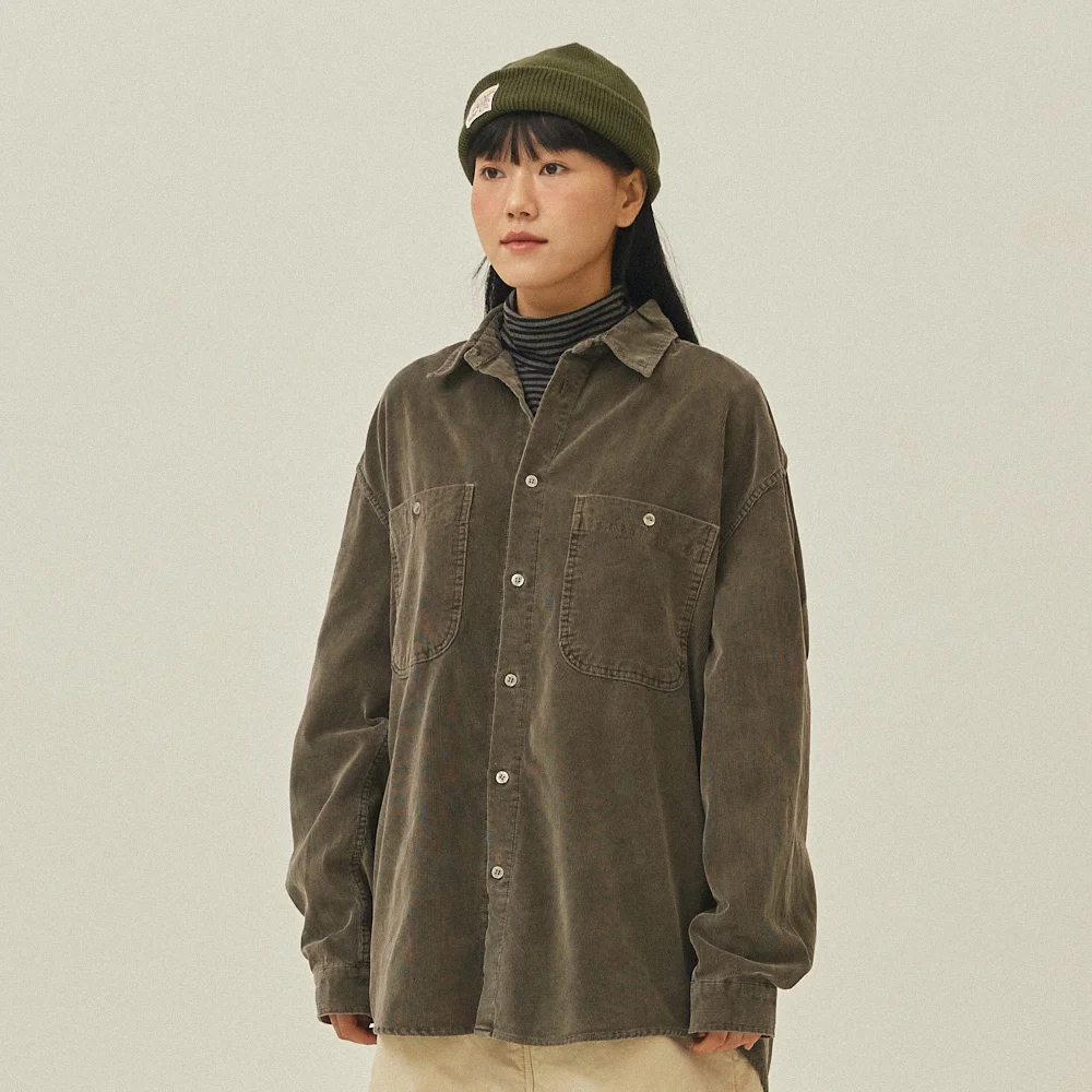 PIGMENT CORDUROY SHIRT(BROWN)