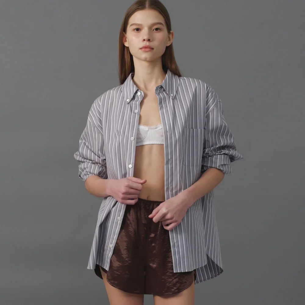 M.C UNISEX, Classic Shirt / Gray Stripe