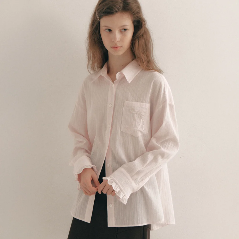 Honey Ribbon Shirt(2color)