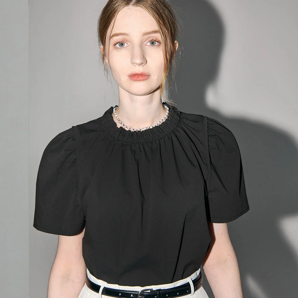 Lautre Jane Puff Black Blouse