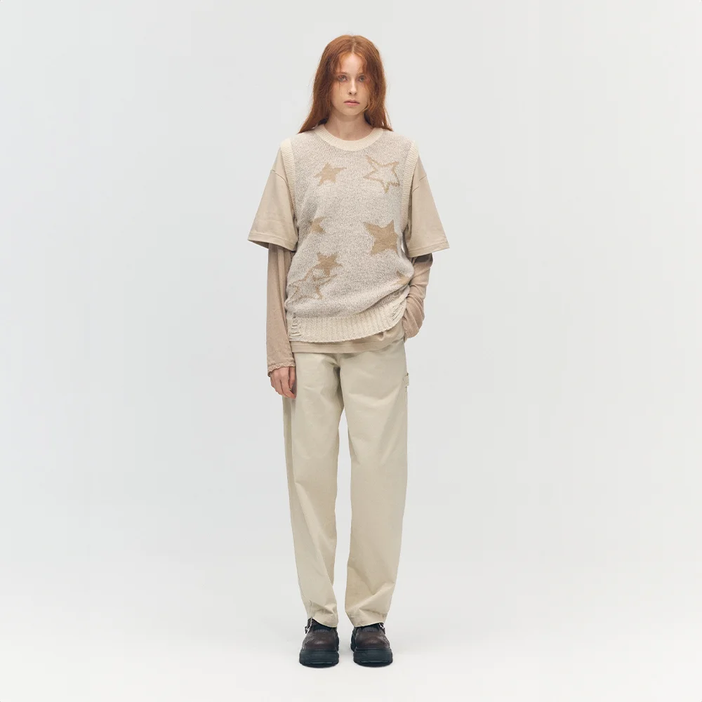 WASHED WORK CURVE PANTS_light beige