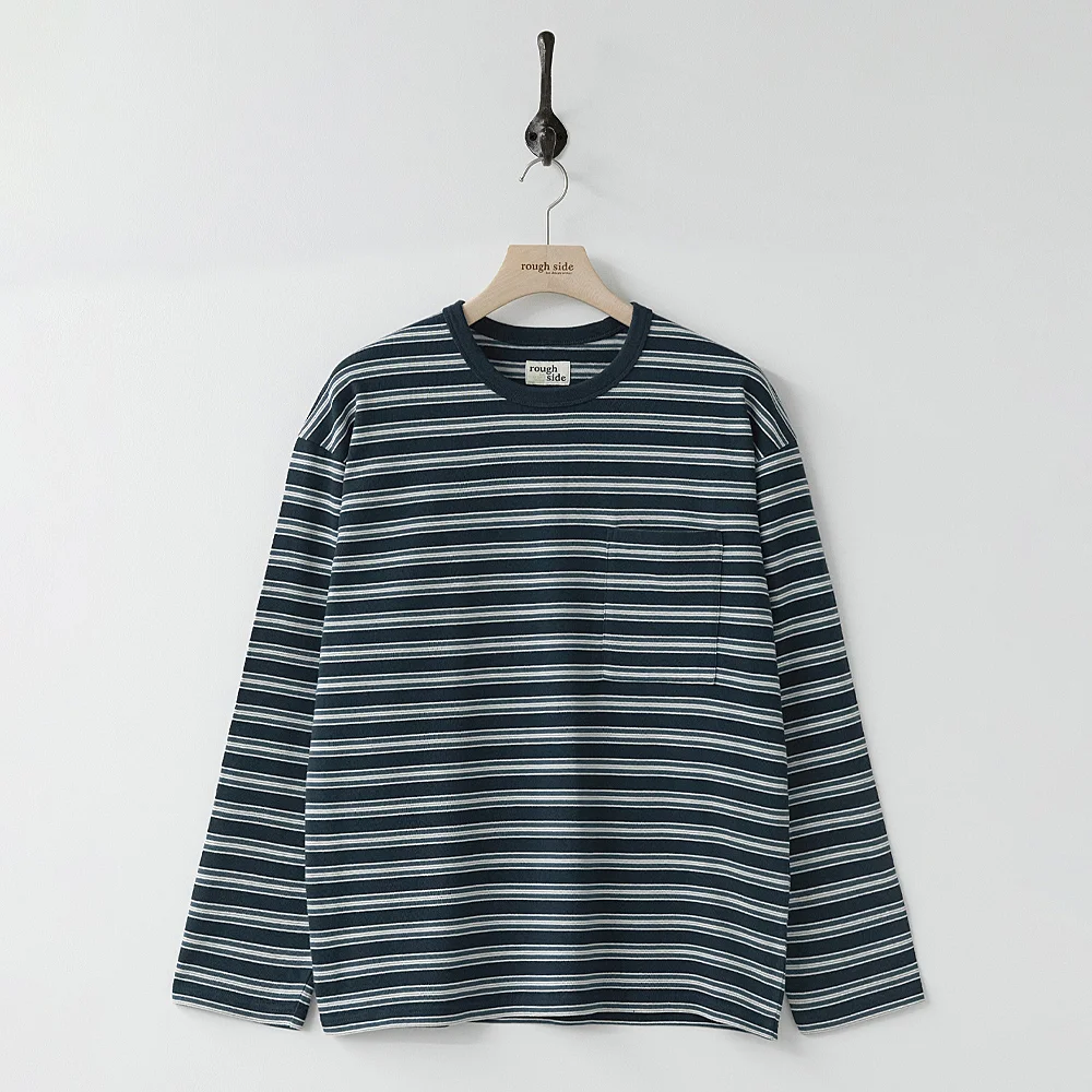 Multi Stripe Long Sleeve Ocean Blue