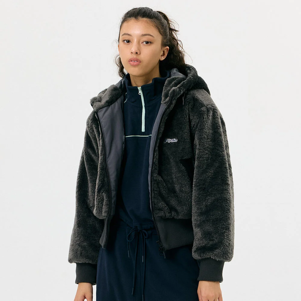W FAUX FUR PADDED JUMPER