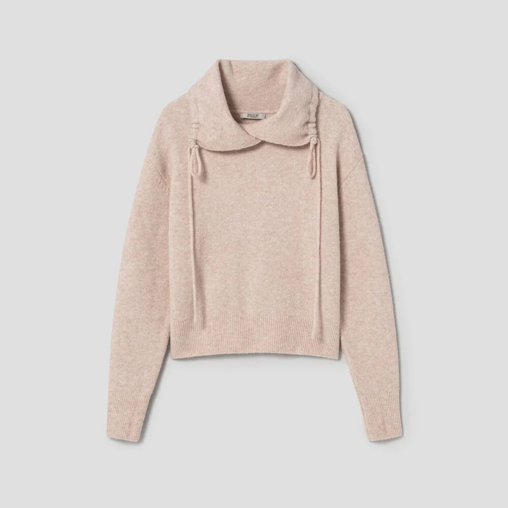 Llama Blend 2Way String Neck Pullover Beige (AG4951A02A)