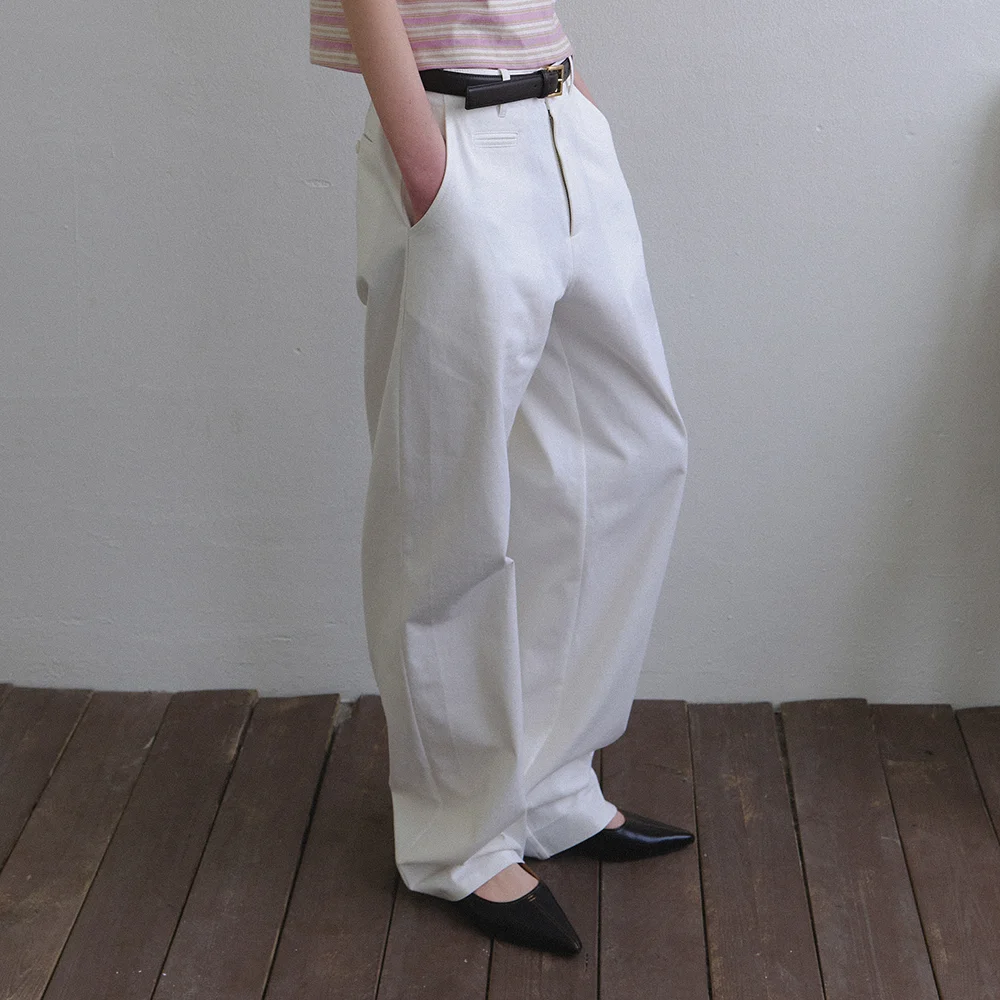 Sage cotton pants_ivory