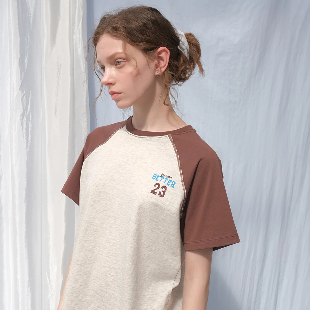 Raglan half T-shirt _Oatmeal