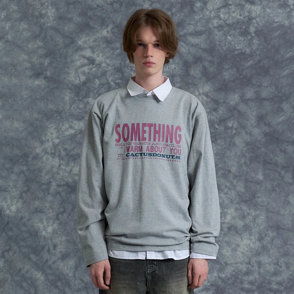 SOMETHING WARM LS TEE - GRAY
