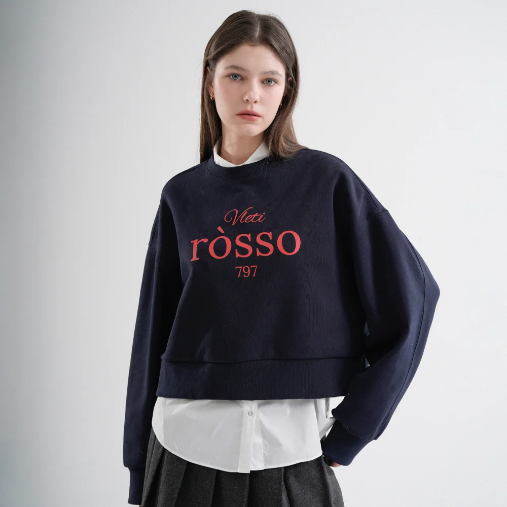Tentadumble Logo Crop Sweatshirt (Navy)