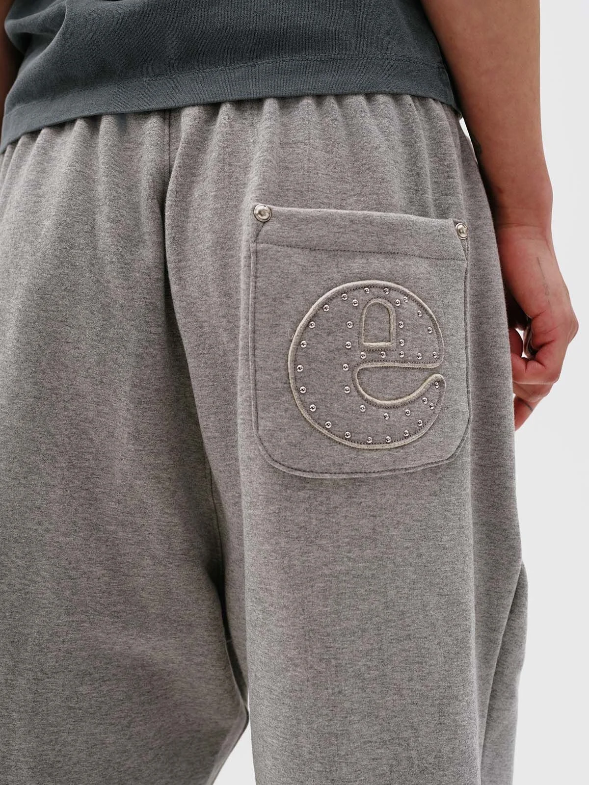 STUDDED JOGGER PANTS (MELANGE)