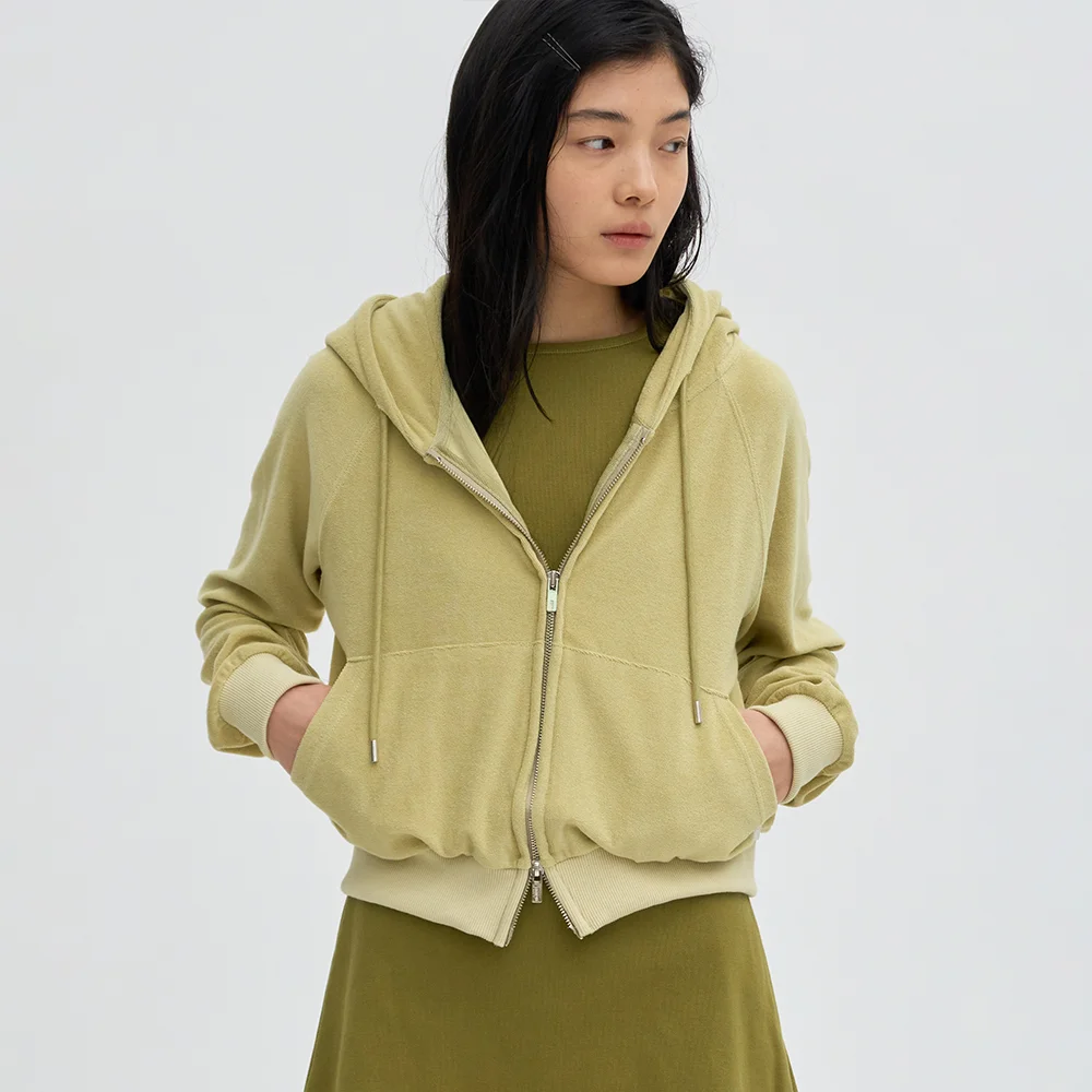 SALT TERRY HOOD ZIP-UP (LIME)
