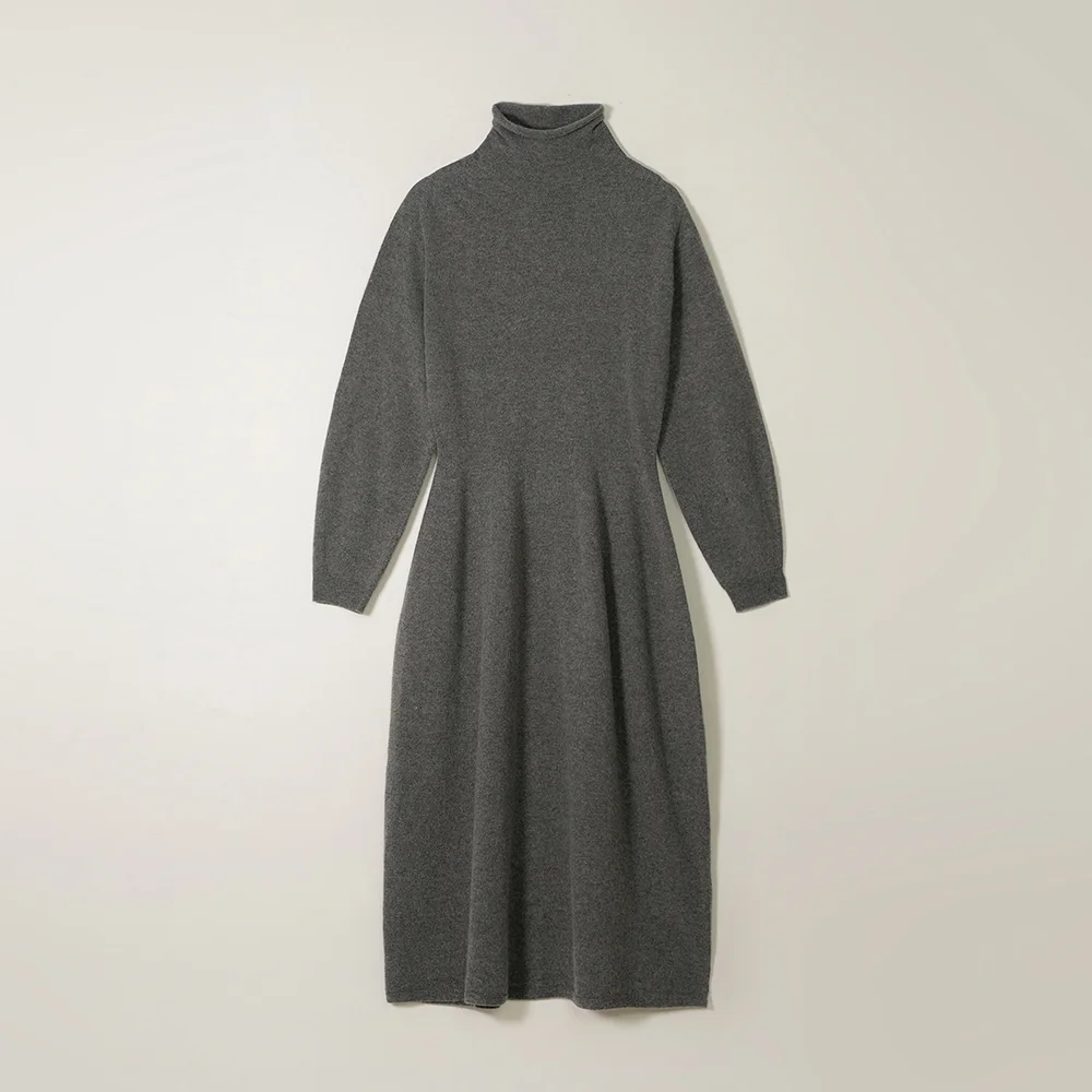 LINE WHOLEGARMENT KNIT DRESS_GRAY