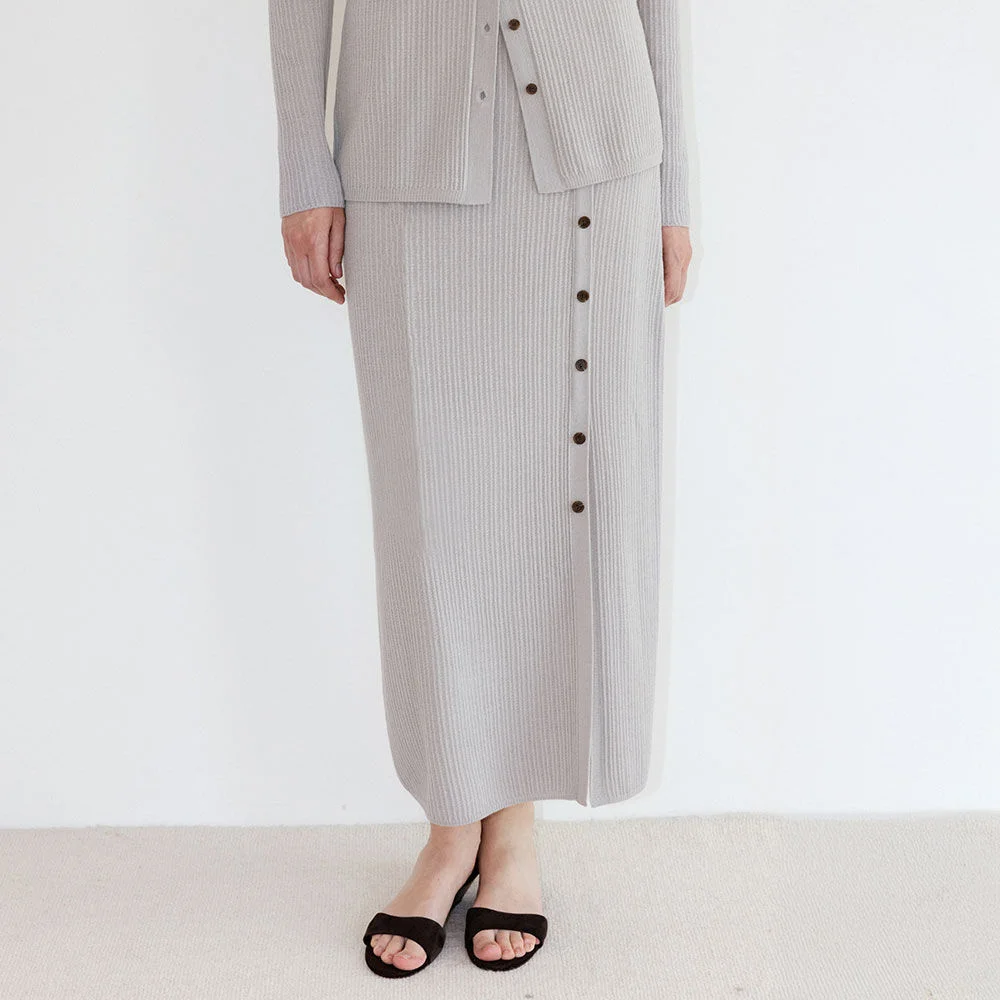 Slim-Fit String Knit Skirt SK5AS345_2color