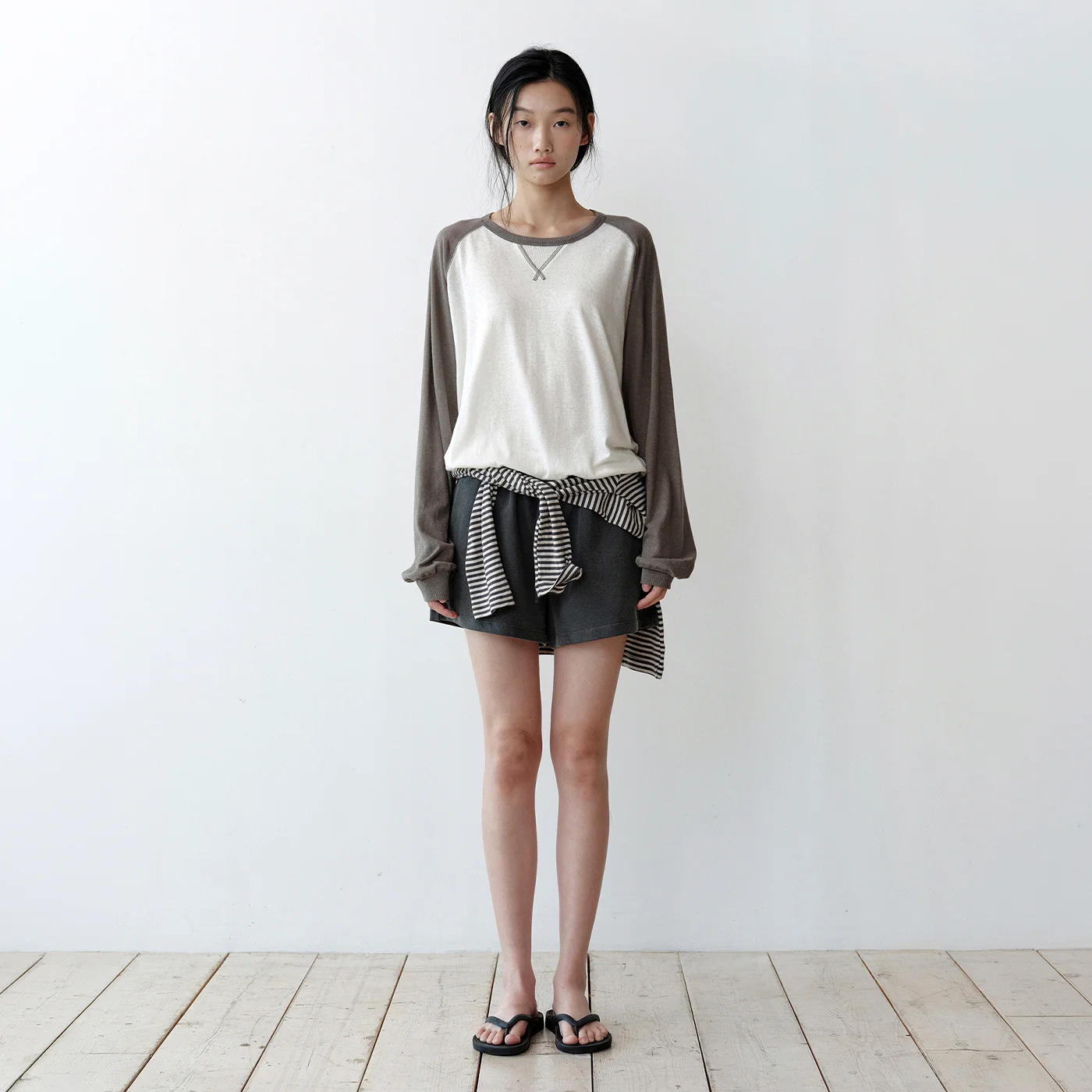 Multi raglan summer sweatshirt (khaki brown)